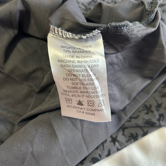 FootJoy Athletic Fit Beach Print Lisle Self Collar Golf Polo Gray and Black Sz M - Picture 8 of 10